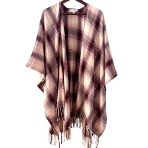JESSICA SIMPSON Plaid Poncho, One Size
